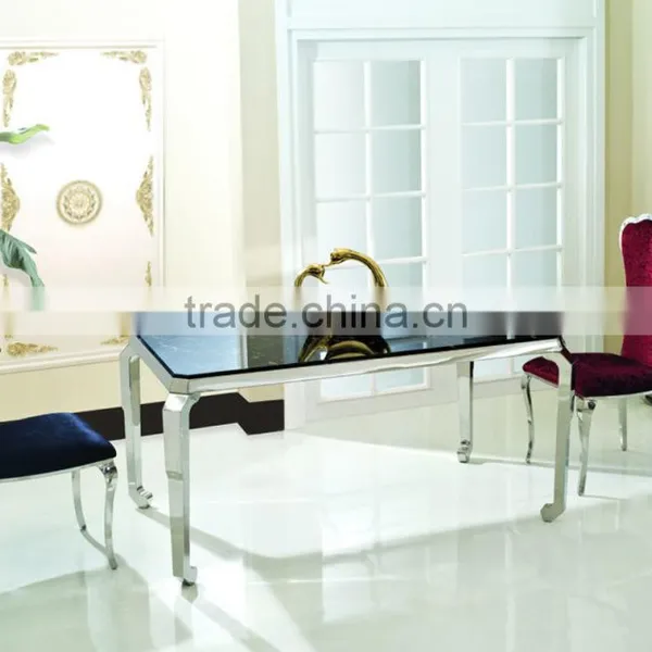 TH333 Dining Room Black Glass Dining Table photo-2