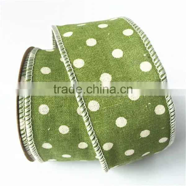 Linen Dots Christmas Ribbon Roll photo-5