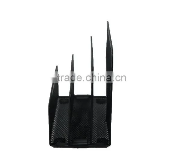 3 Divided Metal Mesh Desktop Paper And Letter Holder photo-4