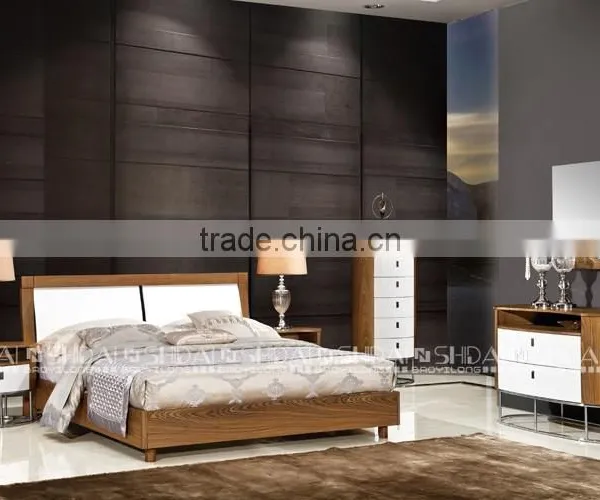 Modern Wall Bed / Pictures of Wood Double Bed / Latest Double Bed Designs B-826 photo-3