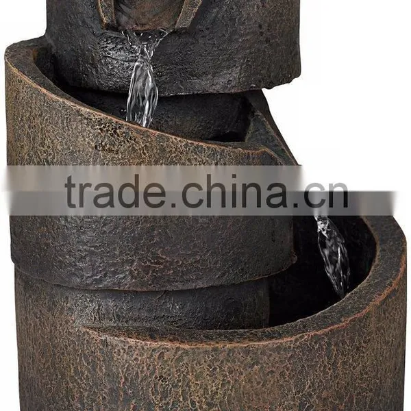 3-Tier Bronze Stone Contemporary Tabletop Fountain photo-2