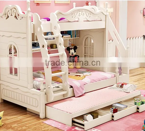 Wooden Kids Bunk Bed With Wardrobe Stairs Bedroom Furniture Bunk for Children Furniture photo-3