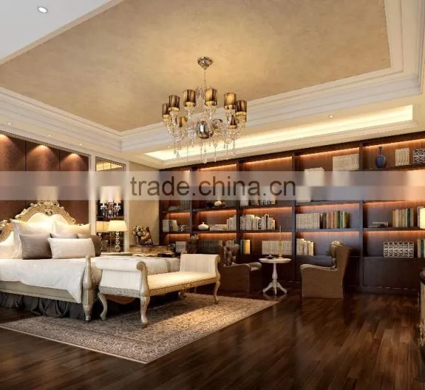 Luxurious Classic French Baroque Imperial Golden Decorated Master Bedroom Interior 3D Rendering Design BF12-03314h photo-5