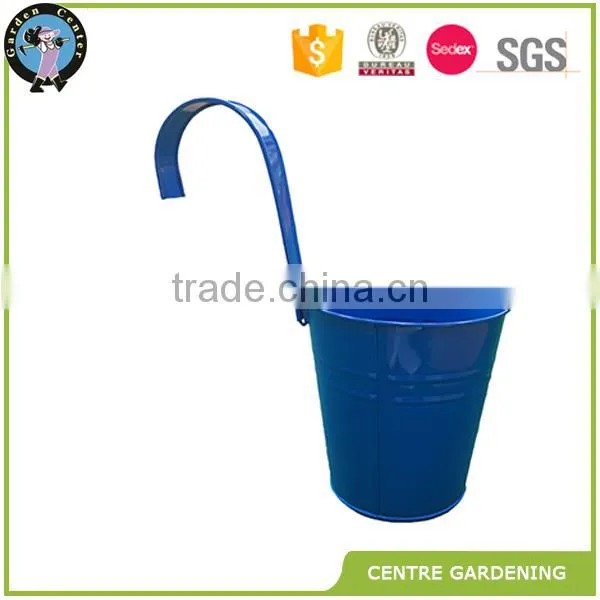 Metal Wall Buckets Planter Home Decor Flower Pot Hook Bright Color Balcony Hanging Metal Hook Flower Pot photo-4