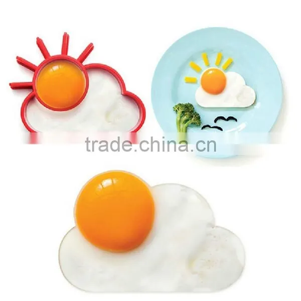 Food Grade Silicone Fried Egg Rings Egg Tray Sunny Cloud Egg Shapers Mold photo-5