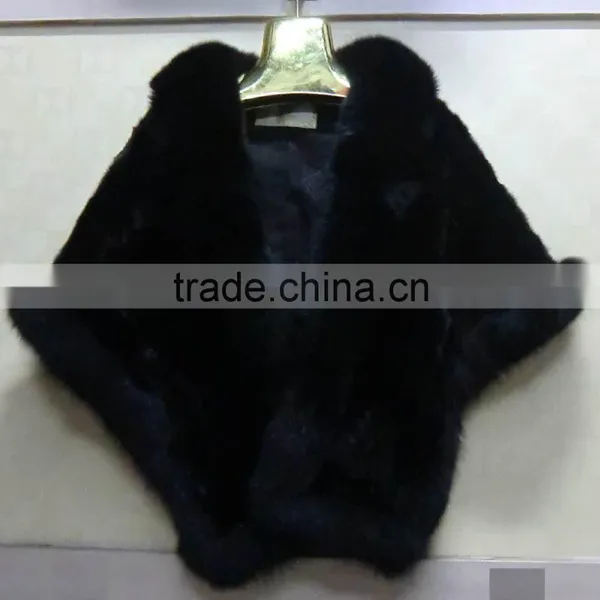 Mink Fur Capes With Fox Fur Trim