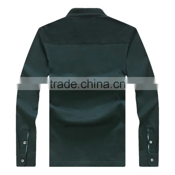 Men's Pique Knit Long Sleeve t Shirt 100%cotton photo-3