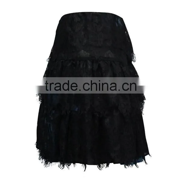 Black Short Lace Black Girls Mini Skirt photo-2