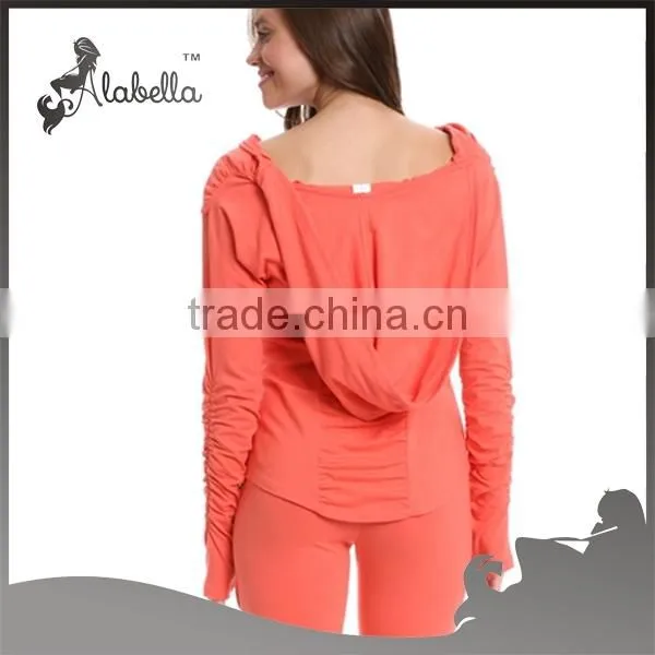 Wholesale Womes Long Sleeve Blank T-shirt Gym Wear Yoga Shirt photo-2