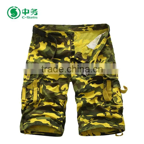 New Style European Fashion Summer 100% Cotton Baggy Camo Cargo Shorts for Men photo-4