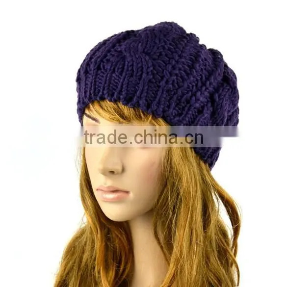 Winter Women Beret Braided Baggy Beanie Youth Winter Hat SV000232 photo-5
