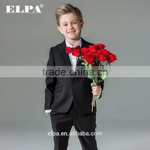 ELPA NXB0097 Slim Black Fancy 3 Piece Designer Kids Boys Suits photo-5