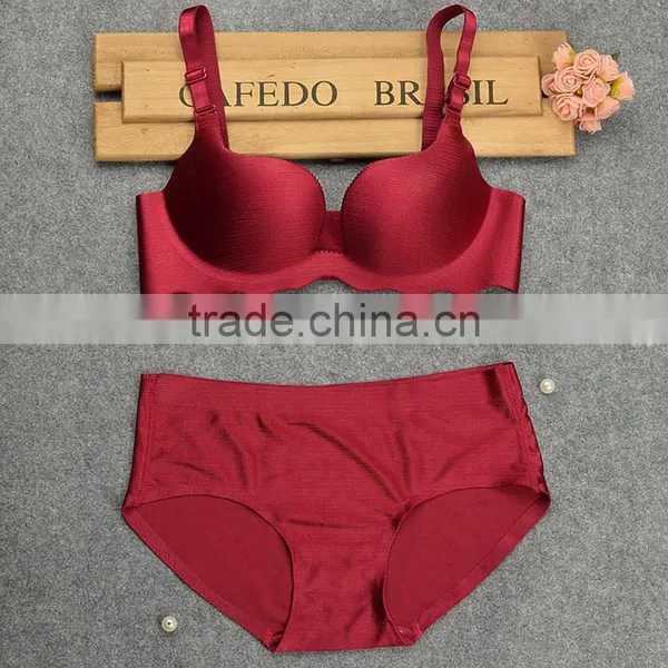 3/4 Cup Nylon Bra and Panties Set, Different Size for Choice & Breathable & Seamless, Solid, More Colors for Choice, Sold By Set photo-3