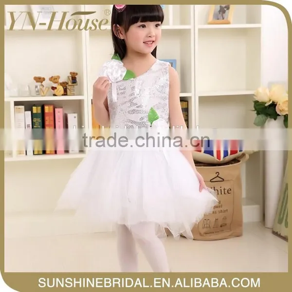 Lavender Elegant Floral Patterned Short Front & Long Back Flower Girl Dress photo-2