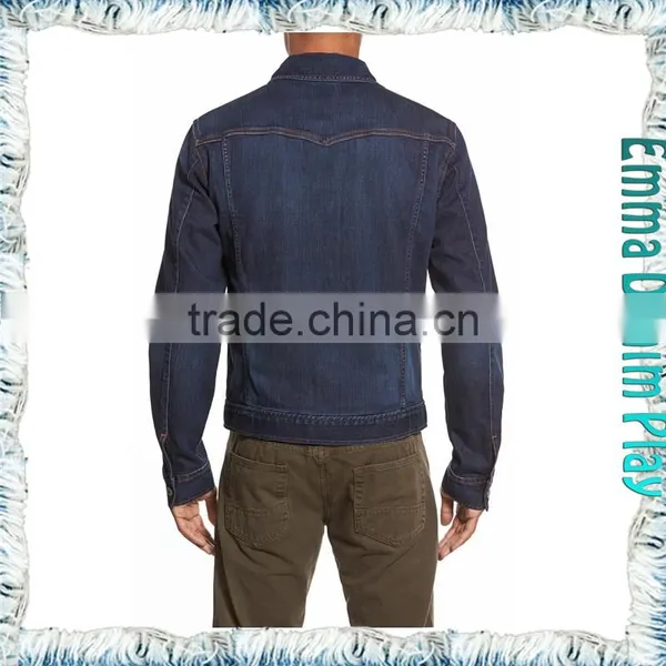 2016 Vogue Special Designer Mens Metal Copper Buttons Blue Denim Jackets Wholesale photo-3