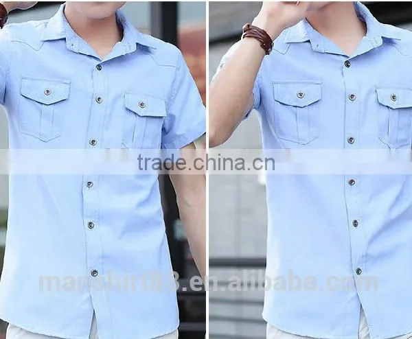 Designer Short Sleeve Thick Cotton Slim Fit Casual Shirt photo-2