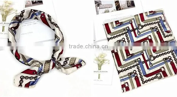 Customized Design Printed Promotional Silk Scarf photo-5