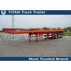 40 TonsTri - Axle Flatbed Semi Trailer 40ft With 12pcs Container Lock