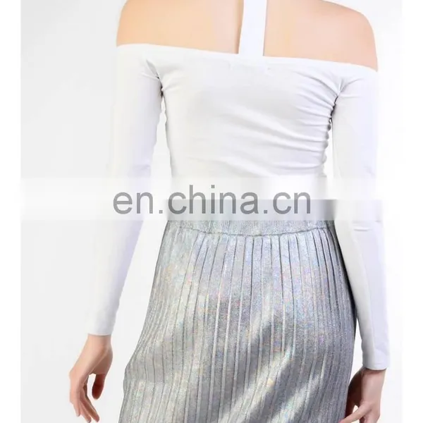 White Choker Detail Crop Top, New Model Lady Fashion Crop Top photo-2