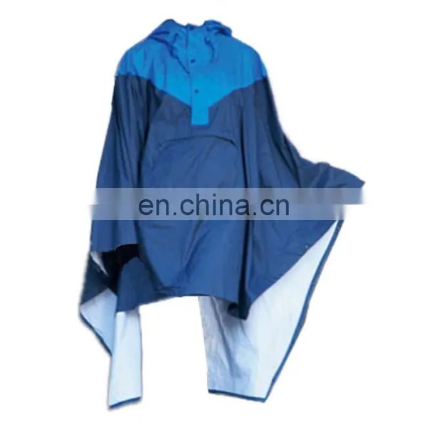 Customized Logo Blue Pvc 100% Waterproof Raincoat Rain Poncho