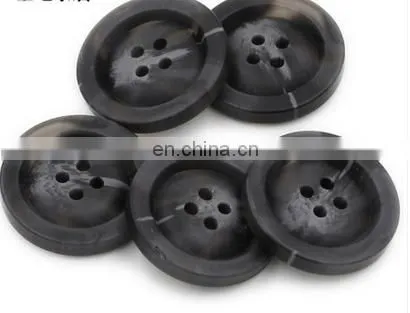 2cm White Plastic Buttons Black 4 Holes Resin photo-3