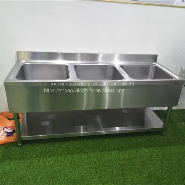201 304 Custom Made Commercial Restaurant Stainless Steel Kitchen Sink photo-3