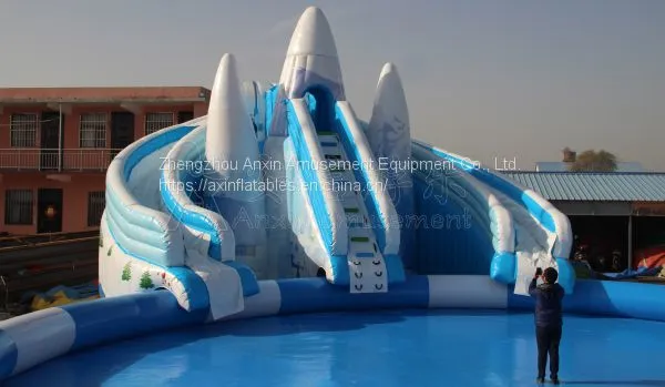Inflatable Water Park Inflatable Aqua Park Water Slide With Swimming Pool for Sale photo-3