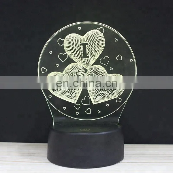Touch Sensor Led Light Multi-colors Changing 3D Illusion Lamp for Room Lighting Usage photo-4