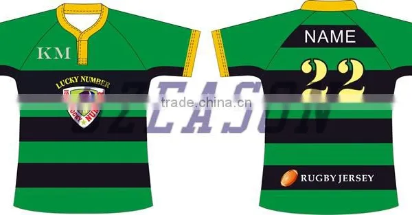 High Quality OEM Design Pattern Striped Rugby Jersey for Tournament Training photo-3