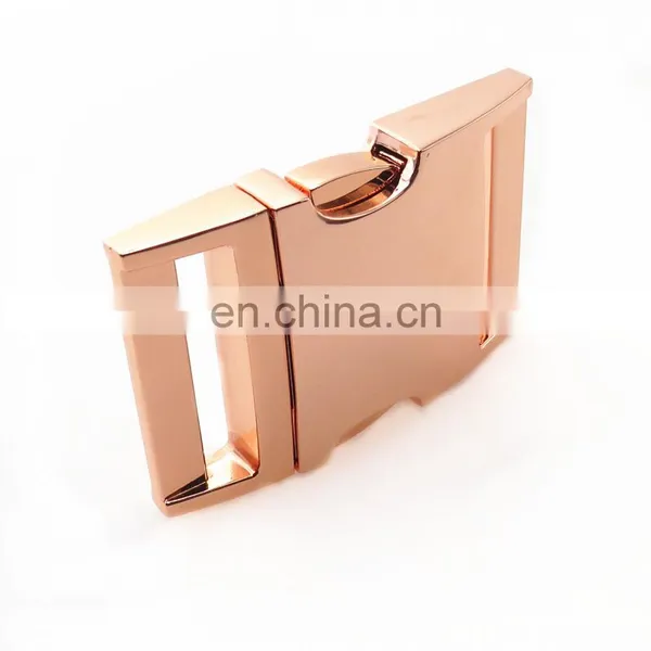Rose Gold Metal Zinc Alloy Buckle Dog Collar Quick Side Release Buckle For Dog Accessories photo-2