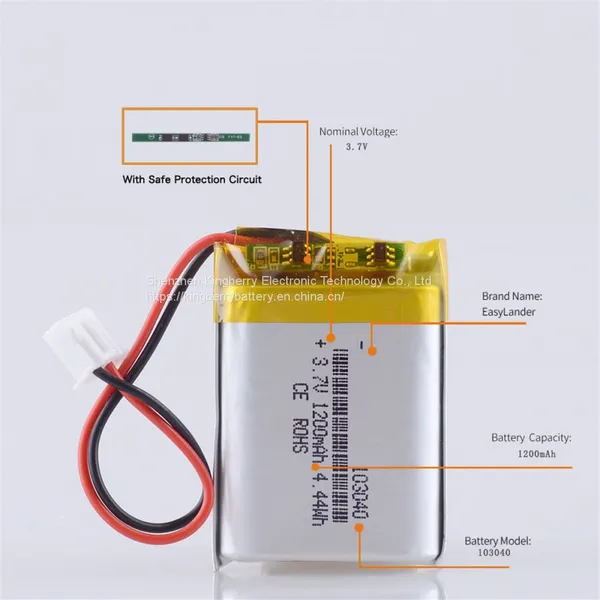 Li-Polymer Battery 103040 Wholesale Custom Battery Pack 1200mAh photo-3