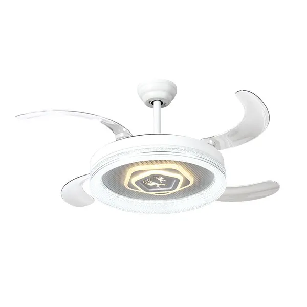 42′′ Chandelier Modern Pendant Lights Golden Silver Retractable Invisible LED Ceiling Fan Light With LED Light and Remote Control