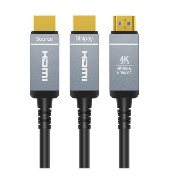 OEM Factory Wholesale Aluminum Alloy 4K Fiber Optic HDMI2.0 AOC-Active Optical Cable-AM to AM photo-2