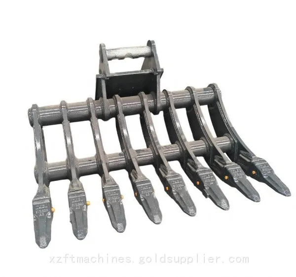 900mm Widened Excavator Root Rake Suitable For MS03 Connection Specification For Land Reclamation Root Removal And Rock Sorting