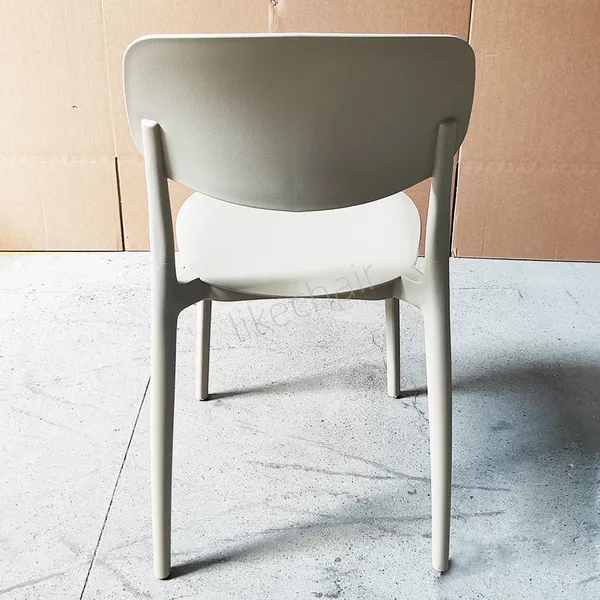 Modern Nordic Design Stackable Gray Plastic Restaurant Cafe Chair photo-4