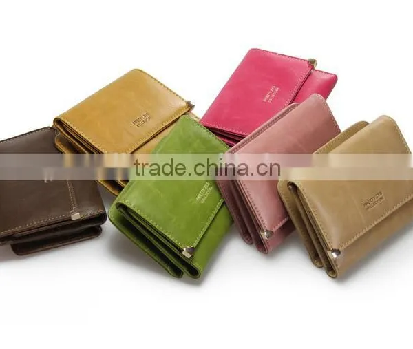 Vintage Genuine Leather Short Women Wallet photo-2
