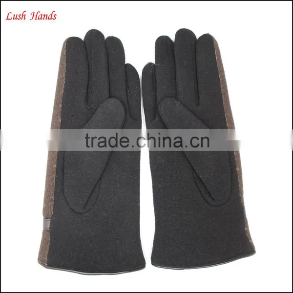 Ladies Brown Micro Velvet Gloves With Classic Bow for Wholesale photo-6