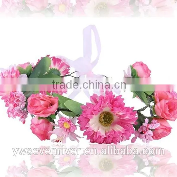 Sweet, Japan and South Korea Color Simulation Daisy Wreath of Cloth Art Tire Headdress Flower Wholesale Wedding Photo Festival o