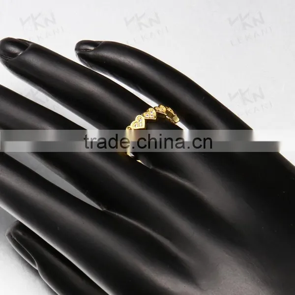 2015 New Popular Heart Pattern Light Weight Gold Ring for Girls photo-5