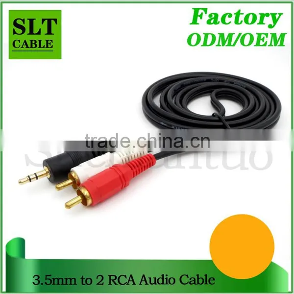 SLT 16ft 3.5mm to 2RCA Auxiliary Audio Cable With Gold Plated Connectors photo-3