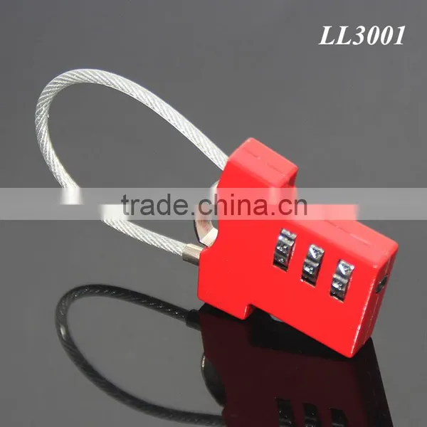 T-shirt Shaped Resettable 3 Digit Travel Luggage Suitcase Alloy Padlock Steel Wire Changeable Combination Lock photo-3