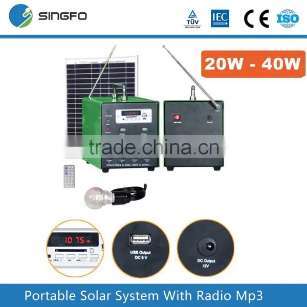 SFPS202 Портативный автономный солнечный набор мощностью 20Вт 30Вт с MP3-радио