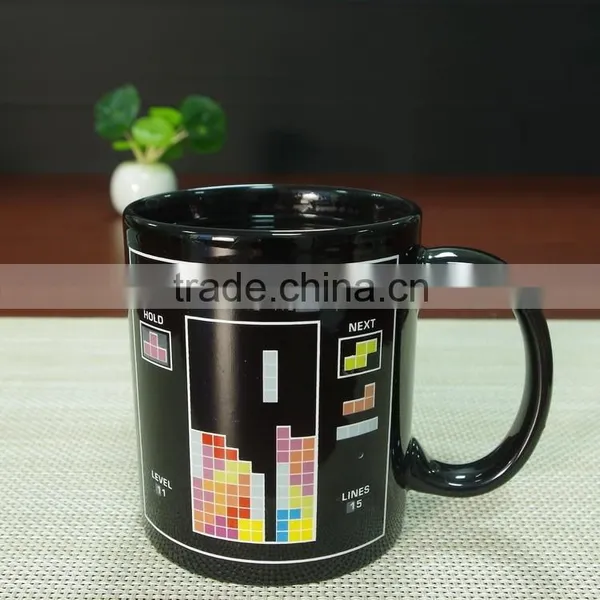New Design Black Printing Cup Color Changing Ceramic Coffee Mug Magic Mug photo-5