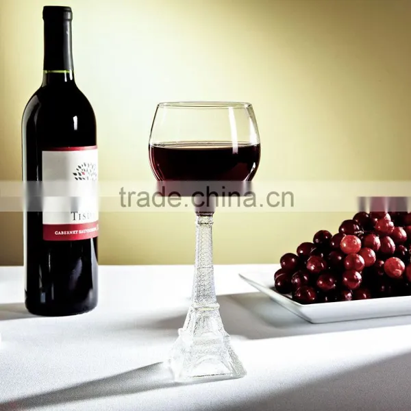 Eiffle Tower Stem Leadfree Customized Size Clear Transparent High Quality Wine Glass Set Decor photo-2