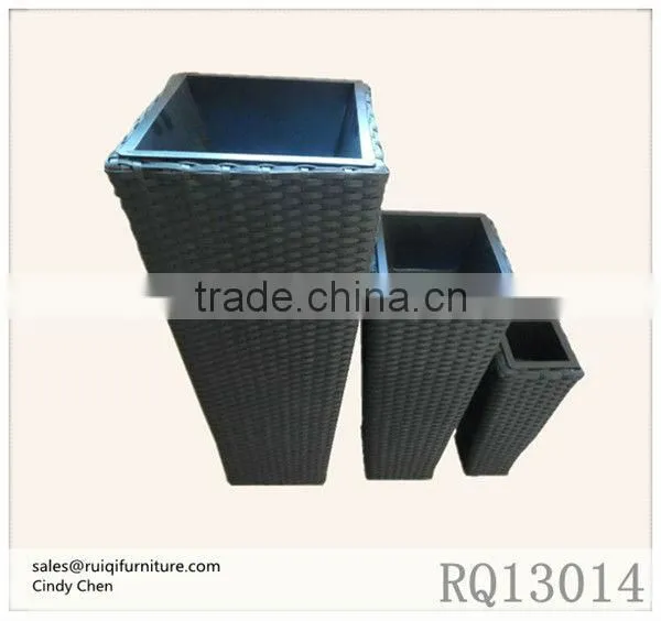 Home And Hotel Furniture Flower Pot PE Rattan Steel Frame