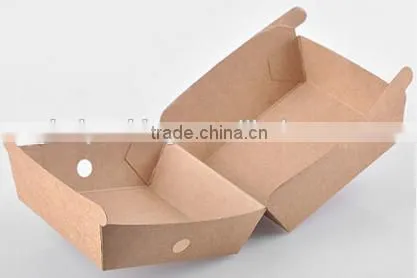 Eco-friendly Food Paper Box Disposable Hamburgers Box photo-6