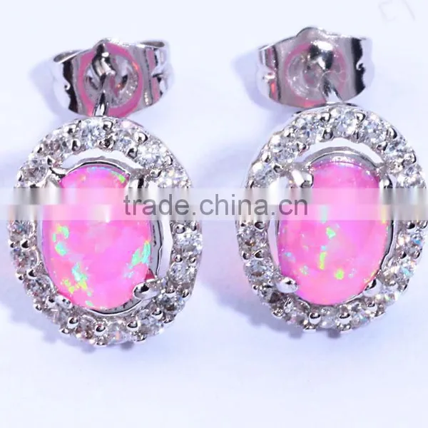 Opal Jewelry Factory !!! Wholesale Lab Created White Opal 925 Sterling Silver Teardrop Opal Earring photo-6
