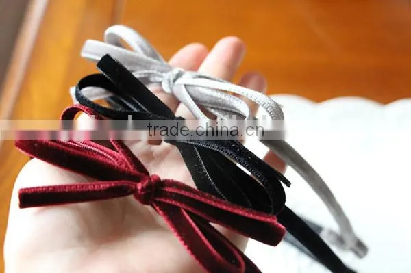 High Quality Kinds of Wide Velvet Ribbon With Solid Color photo-3