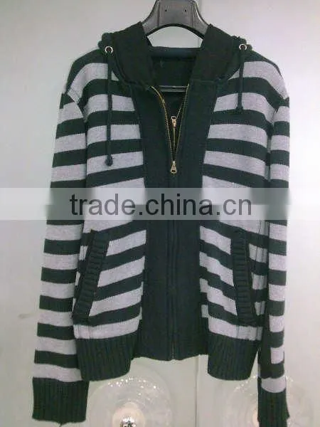 Custom Men's Knitted Strip Sweater