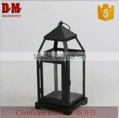 Outdoor Garden Decorative Black Metal Lantern photo-2